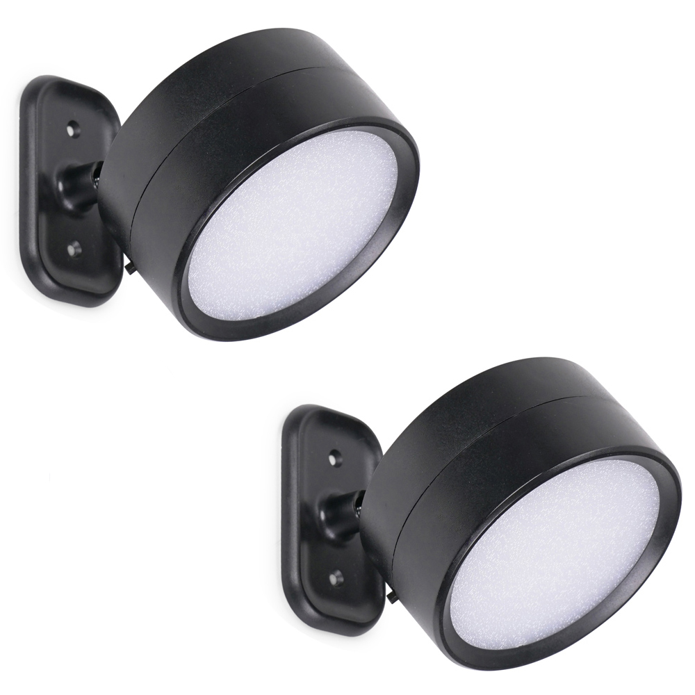 ValueLights Marshall Black Rechargeable Easy Fit 360 RGB Spotlight 2 Pack Image 1