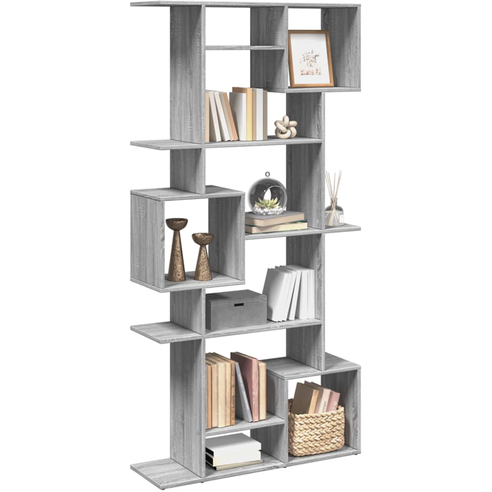 vidaXL 9 Shelf Grey Sonoma Oak Bookcase Image 4