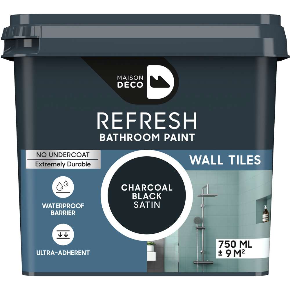 Maison Deco Refresh Bathroom Charcoal Black Satin Paint 750ml Image 2