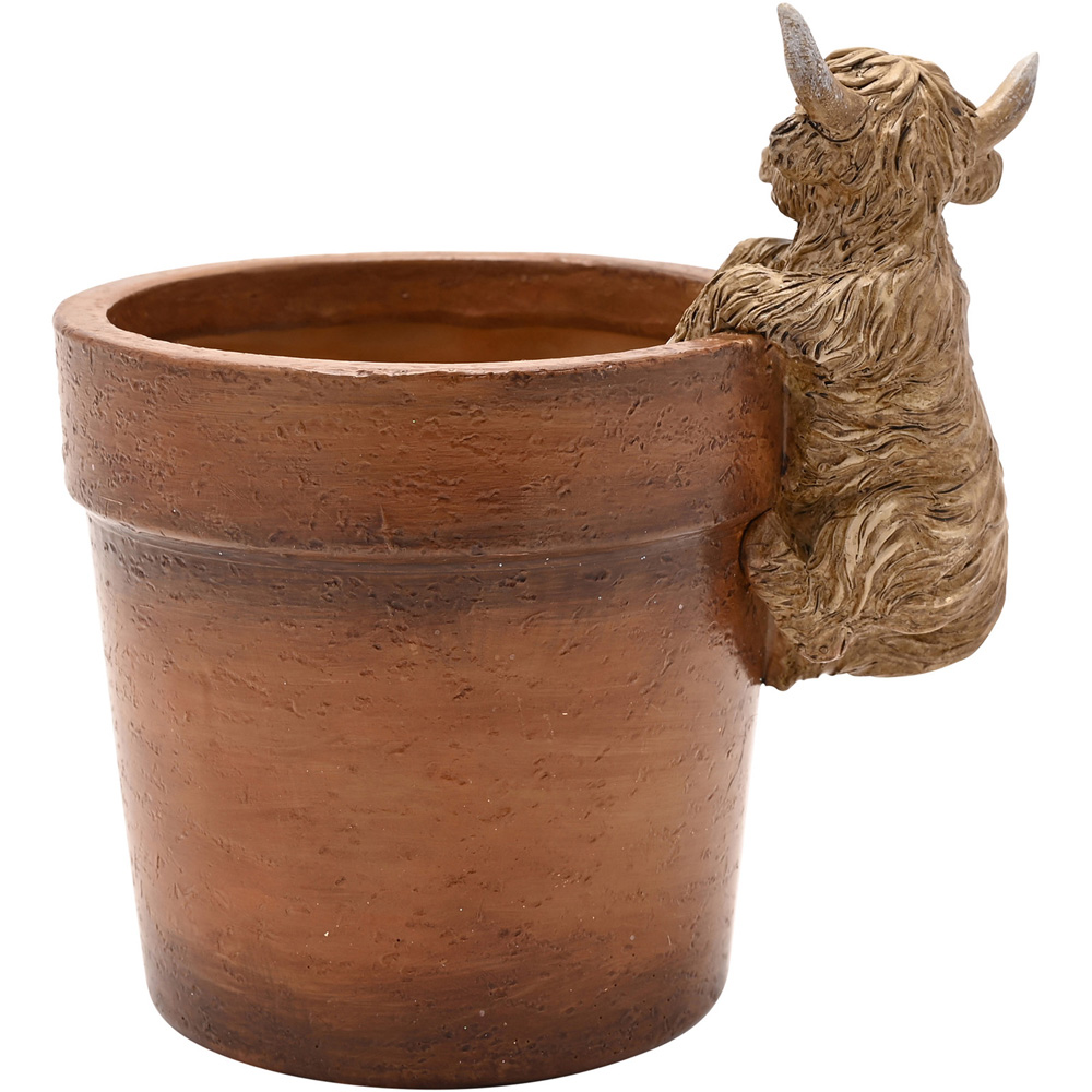Country Living Highland Cow Plant Pot Image 4