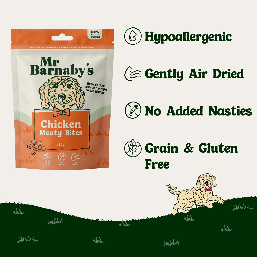 Mr Barnaby's Chicken Meaty Bites Dog Treats 80g 2 Pack Image 5