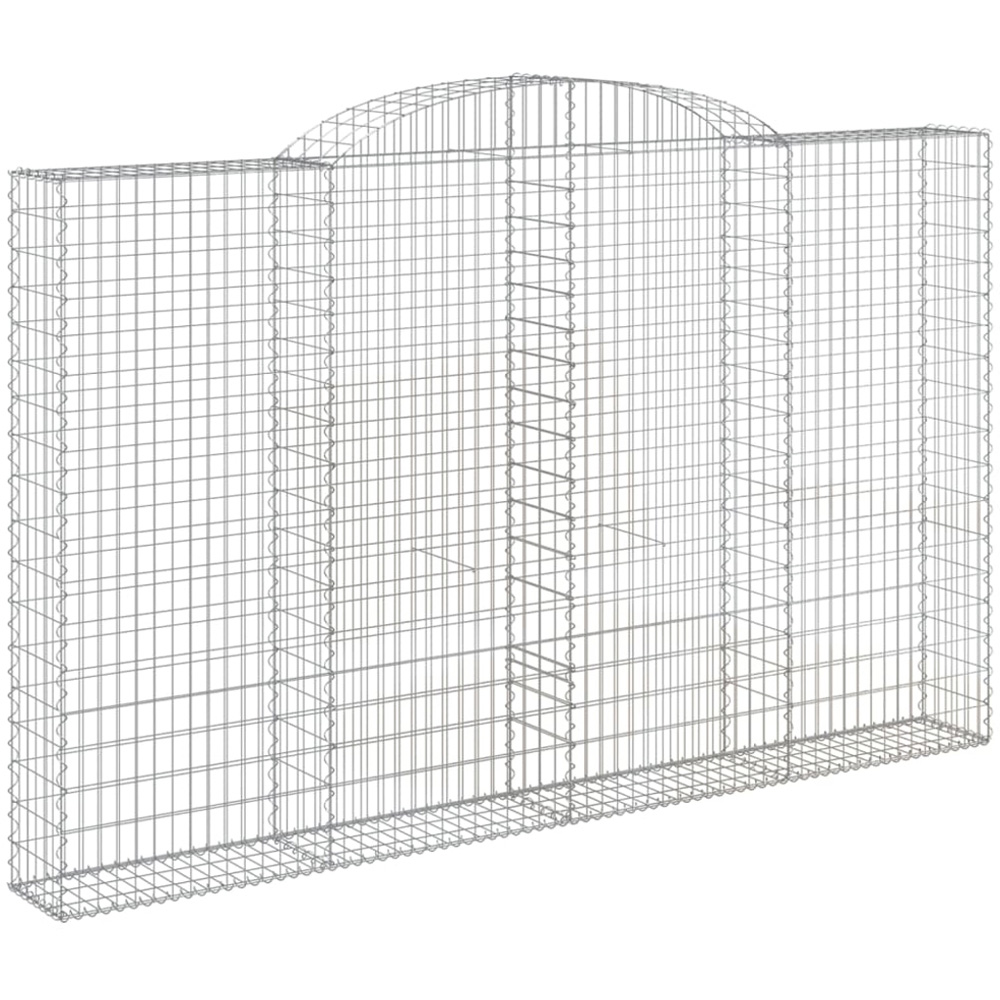 vidaXL Silver Galvanised Iron Arched Gabion Basket 300 x 30 x 180/200cm 5 Pack Image 1