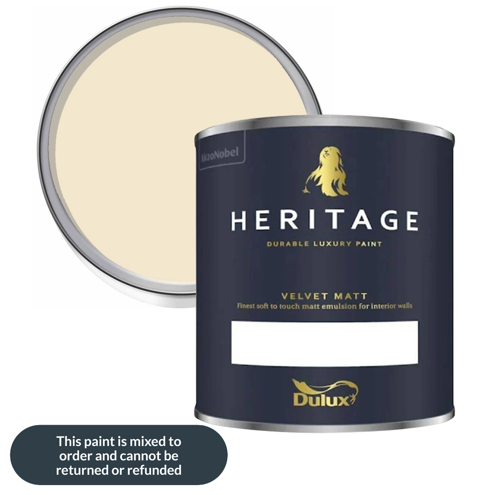Dulux Heritage Walls and Ceilings DH White Velvet Matt Emulsion Paint 1L Image 1