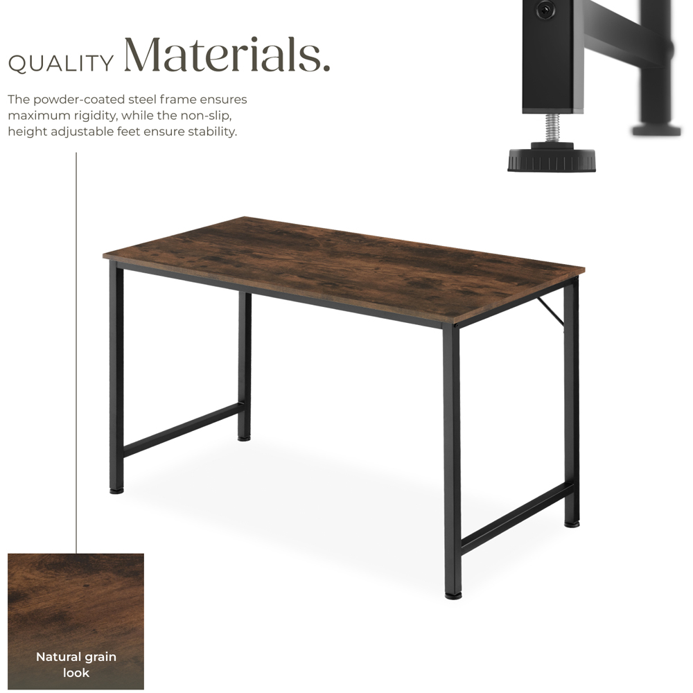 tectake Jenkins Dark Wood Office Desk 140 x 60 x 75.5cm Image 3