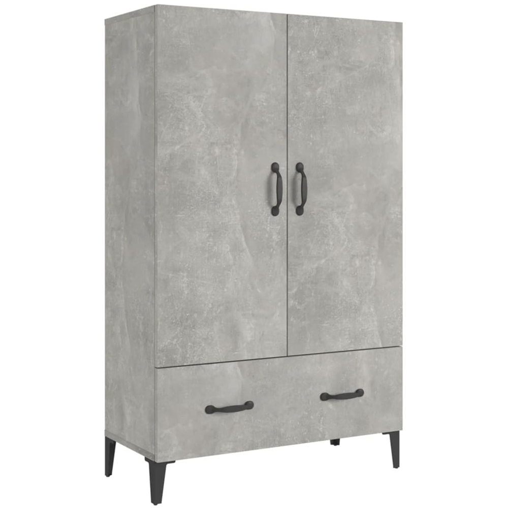 vidaXL 2 Door Single Drawer Concrete Grey Highboard Image 2