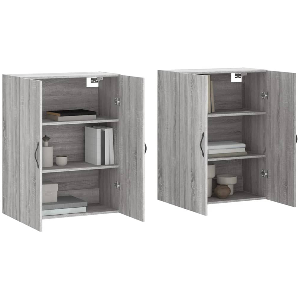 vidaXL 2 Door Grey Sonoma Wall Mounted Cabinet Set of 2 Image 3
