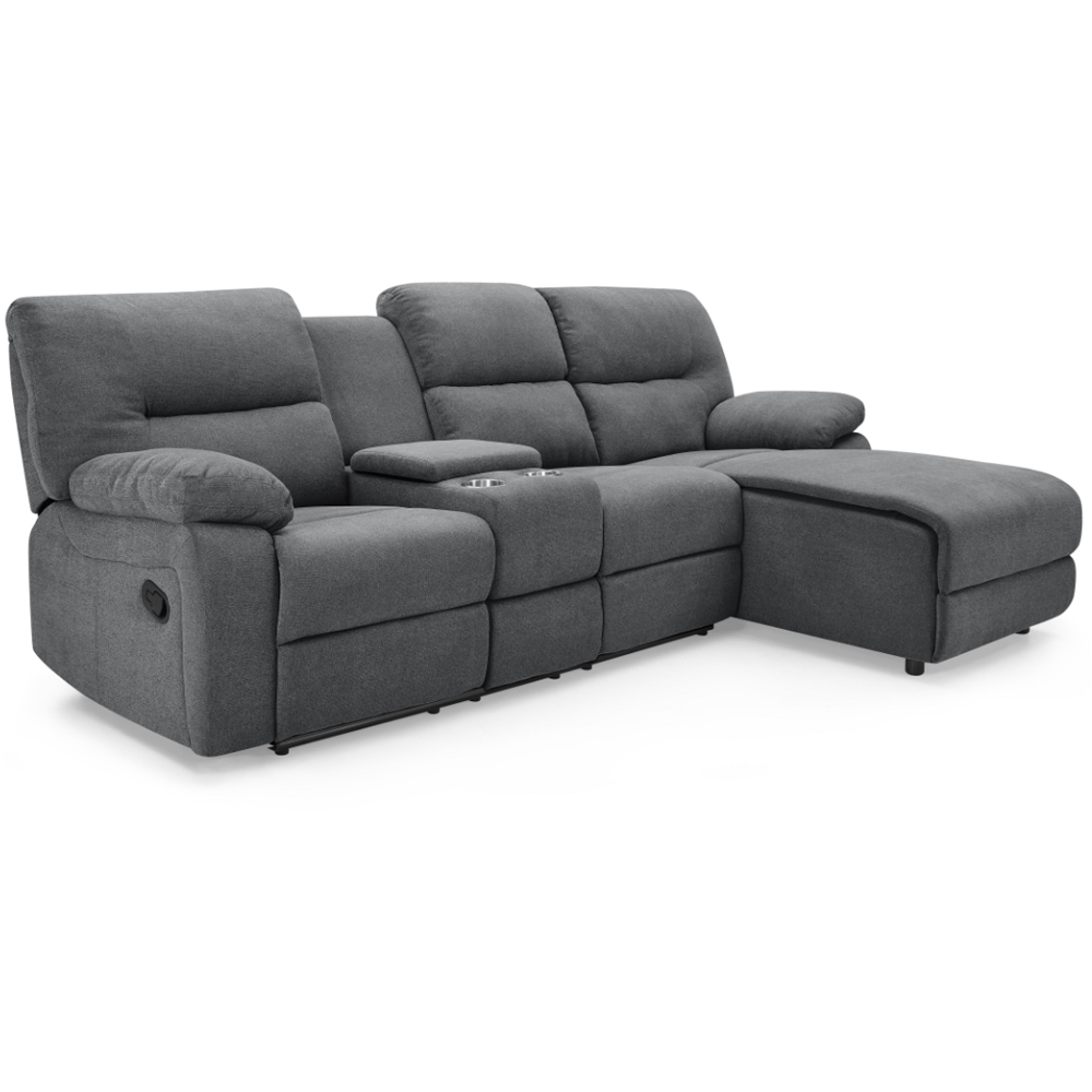 Home Detail Jacob 3 Seater Dark Grey Right Hand Chaise Manual Recliner Sofa Image 2