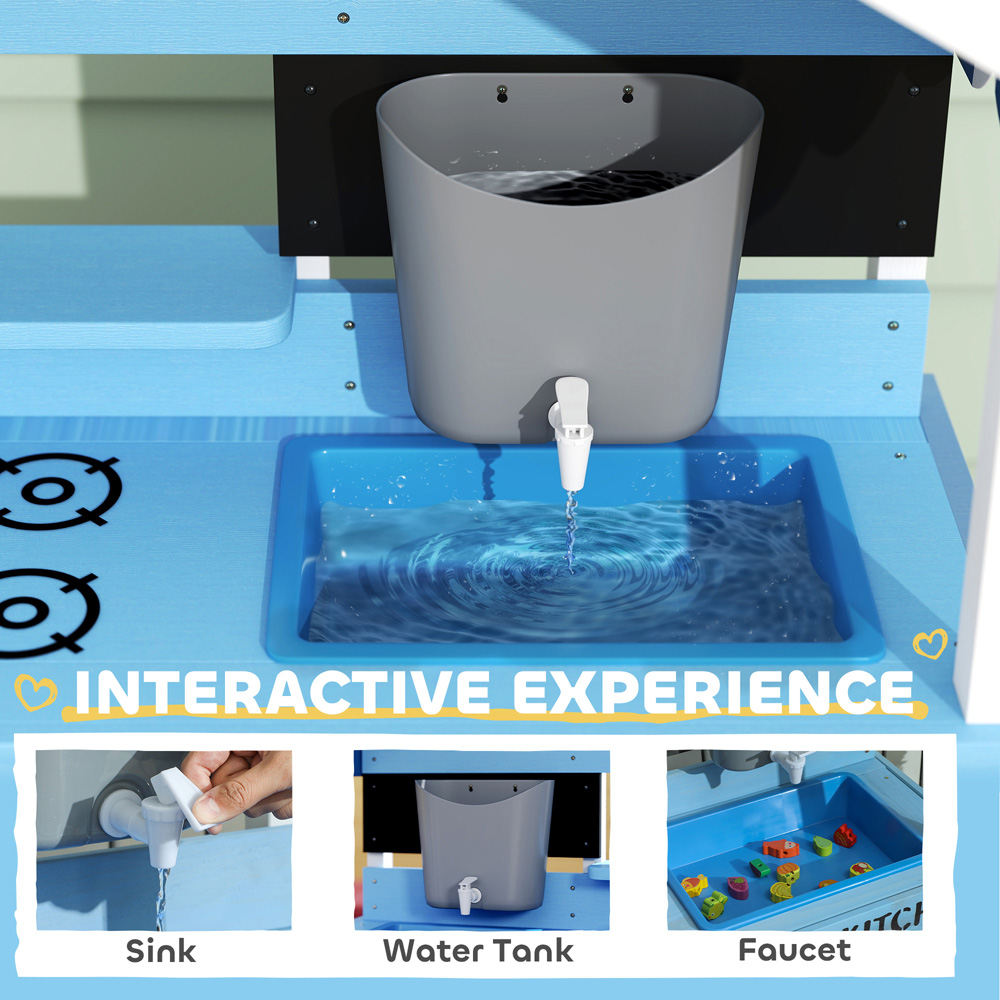 Tommy Toys AIYAPLAY Kids Blue Outdoor Mud Kitchen Play Set with Accessories Image 5
