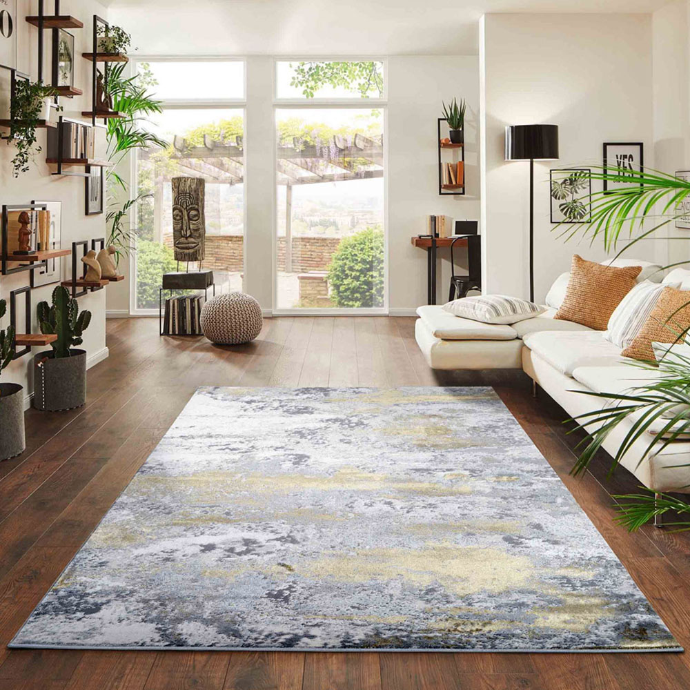 Desire Rugs Onyx Gold Living Room Abstract Area Rug 60 x 220m Image 2
