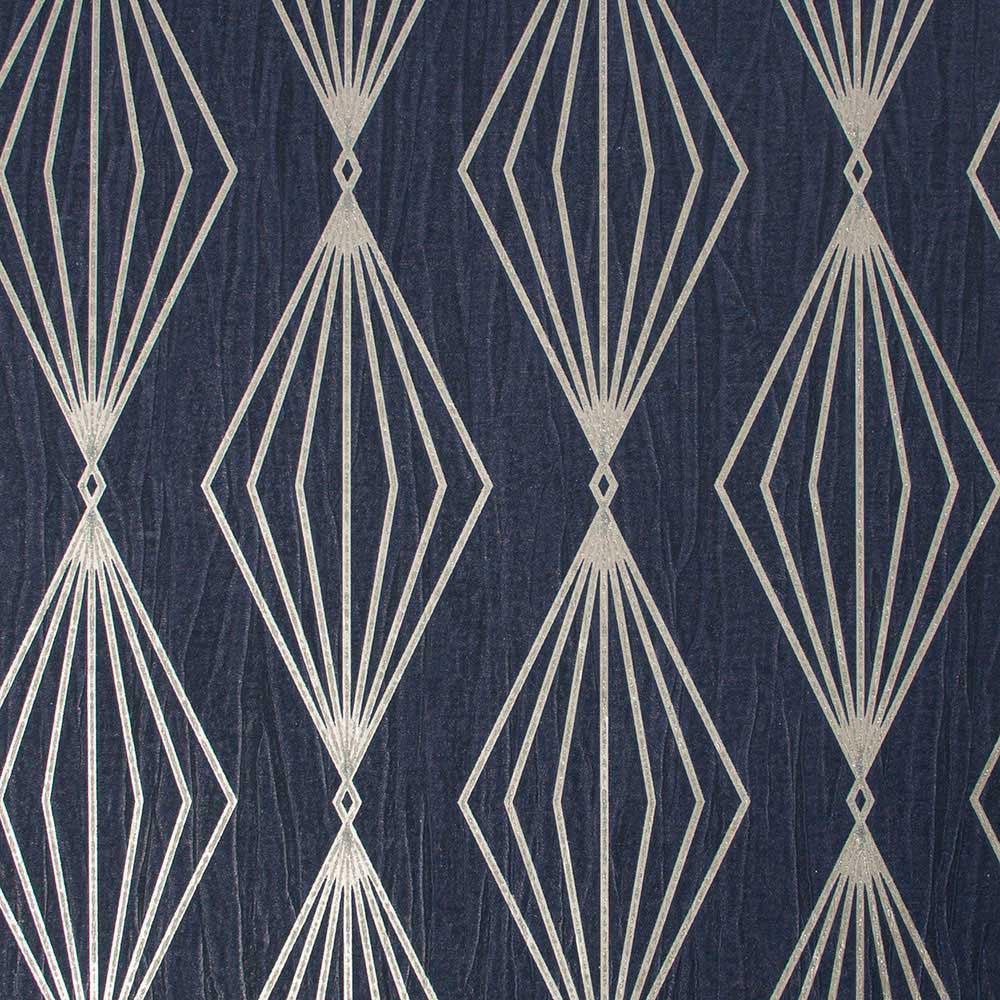 Boutique Marquise Geometric Wallpaper Sapphire Paper  - wilko