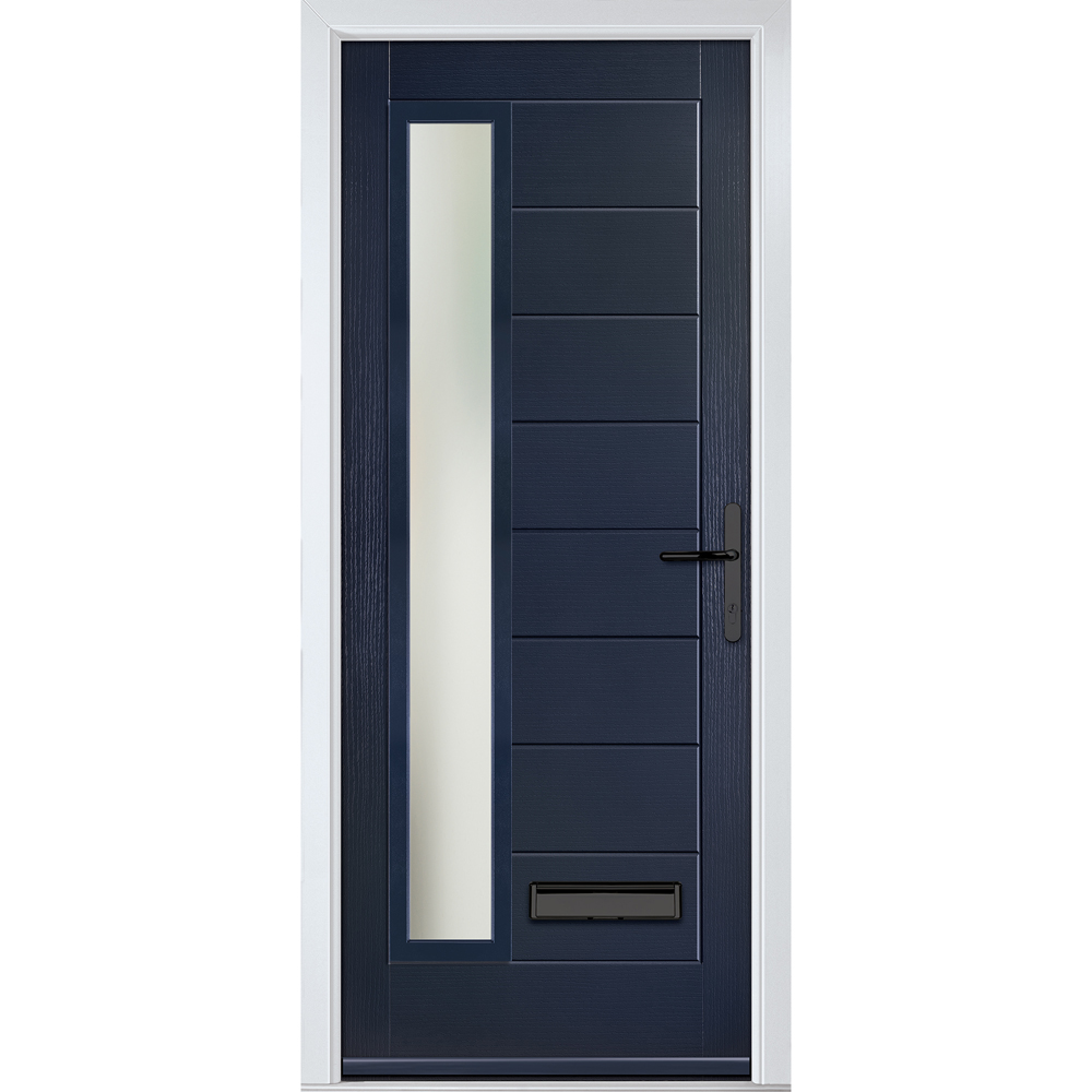 Crystal-Direct Monza Blue GRP Clear Glass Left Hand Open Front Door 890 x 2090mm Image 1