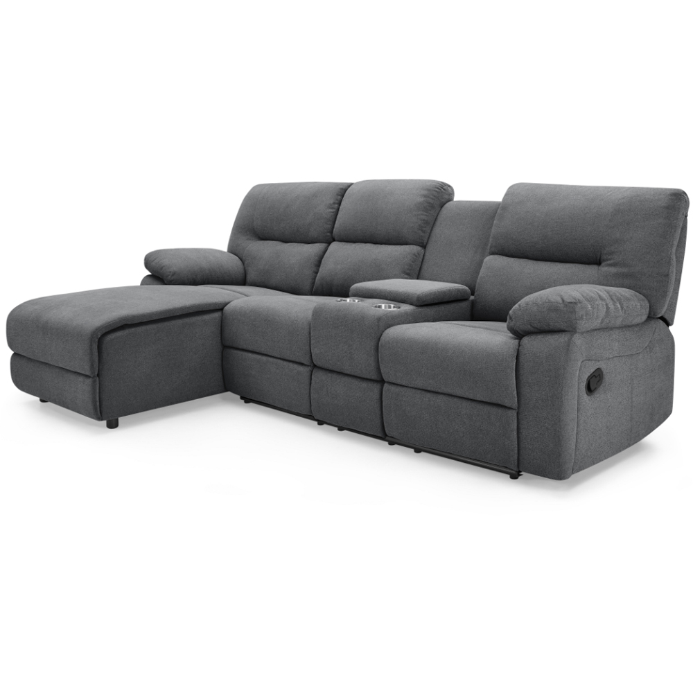 Home Detail Jacob 3 Seater Dark Grey Left Hand Chaise Manual Recliner Sofa Image 2