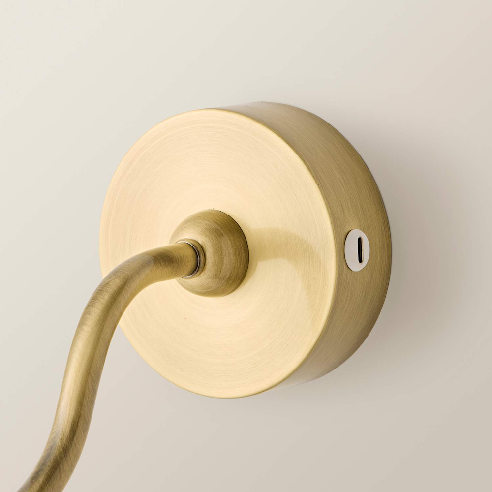 ValueLights Lowe Brushed Gold Metal Portable Rechargeable Wall Light Base with Bulb Image 5