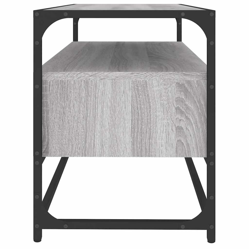 vidaXL 2 Drawer Single Shelf Grey Sonoma TV Cabinet Image 7
