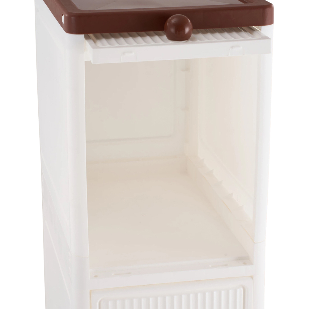 Living and Home 3-Tier White and Brown Slim Storage Cabinet with Wheels Image 4