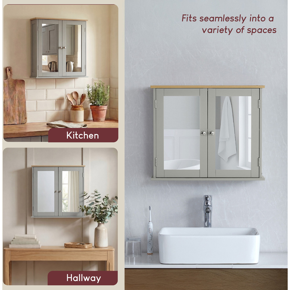 BATH VIDA Priano Wide 2 Door Mirror Bathroom Cabinet Image 5