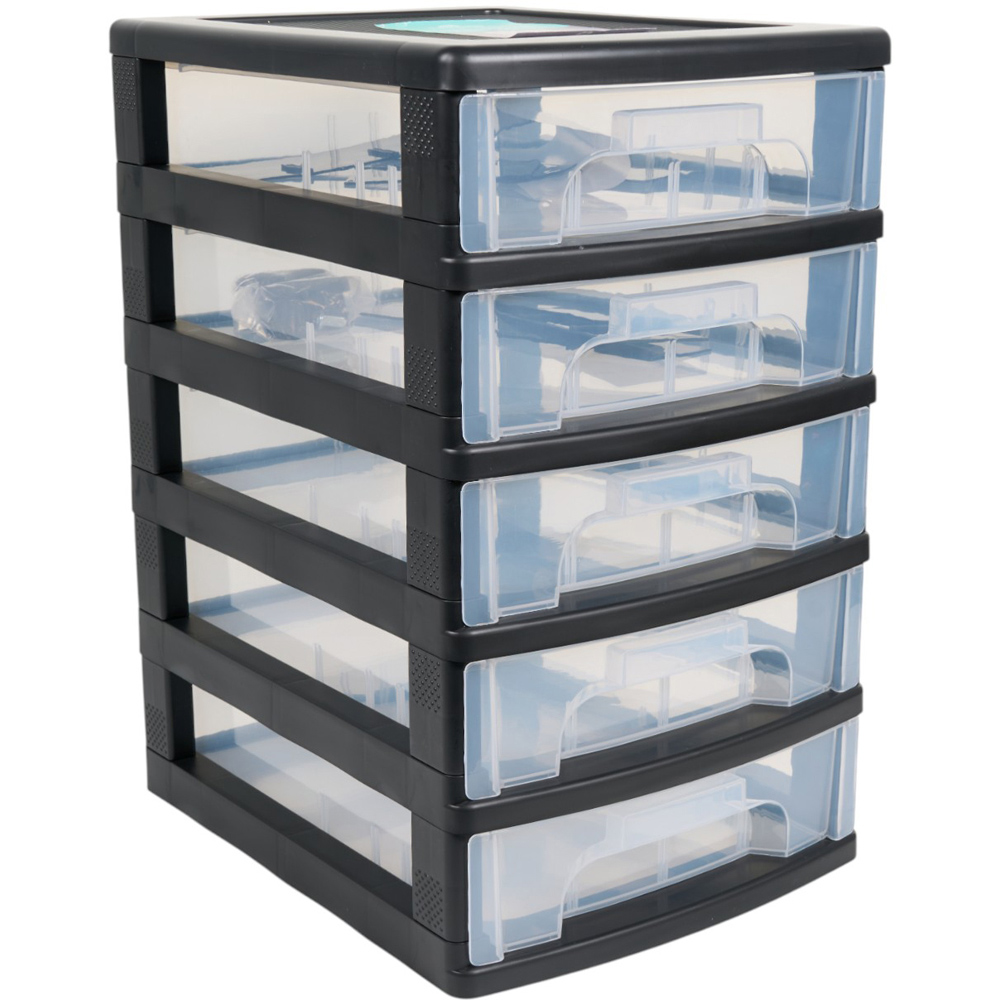 Black Tower Unit With Dividers - Black Image 1