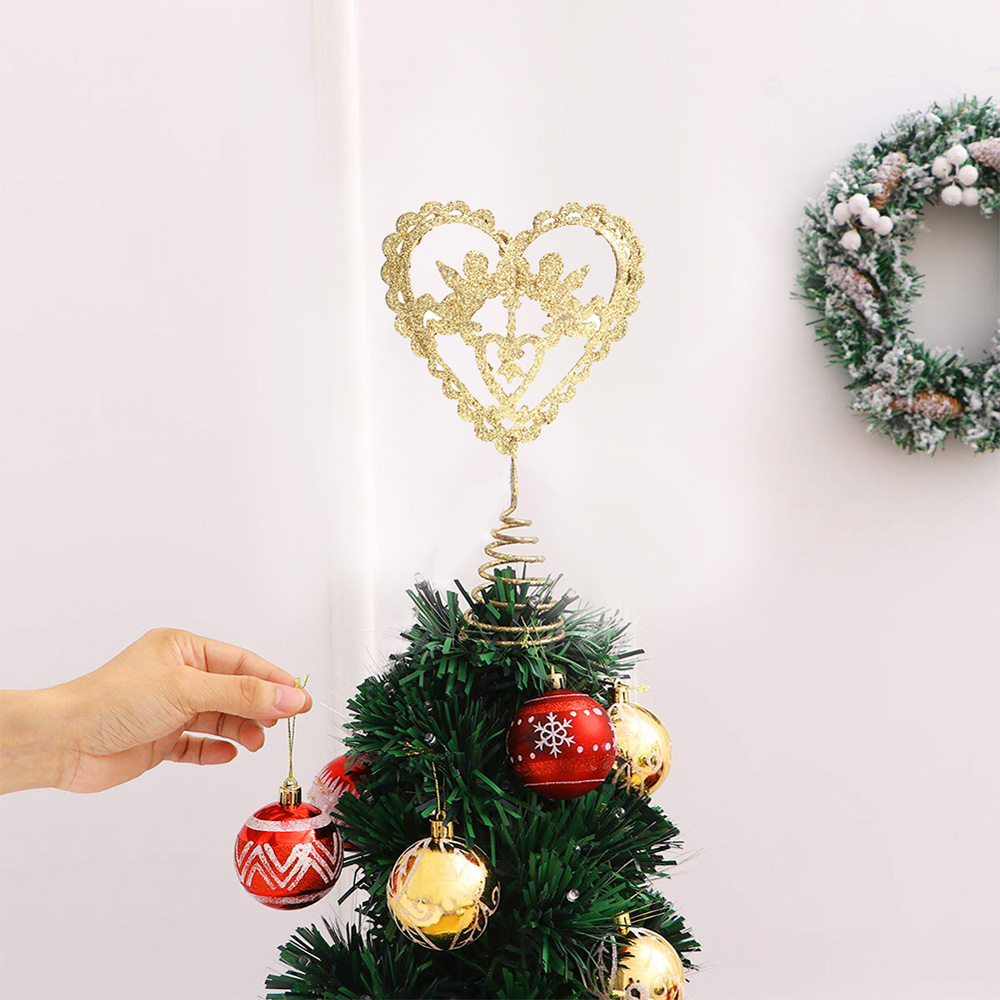 Living and Home Gold Heart Christmas Tree Topper Wilko