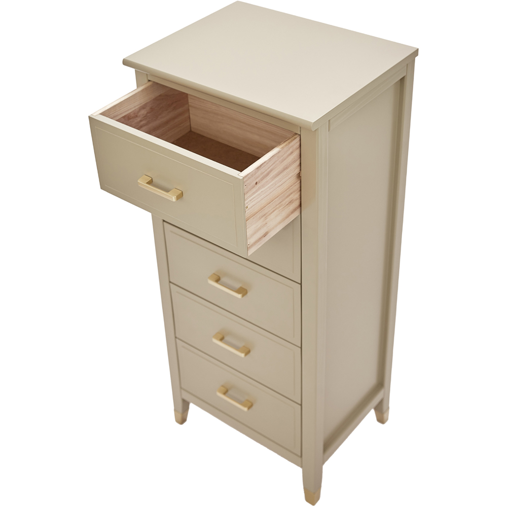 Palazzi 5 Drawer Clay Narrow Chest of Drawers Image 5