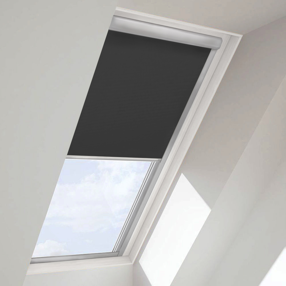 Caecus Blackout Roof Blind CK01 Black W51.2cm Image 1