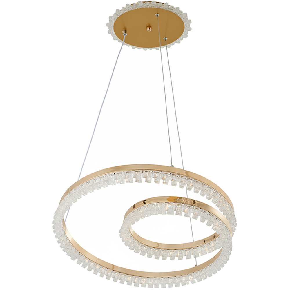 Living and Home Gold Acrylic Geometric Pendant Light with 3 Colour Temperature Settings Image 1