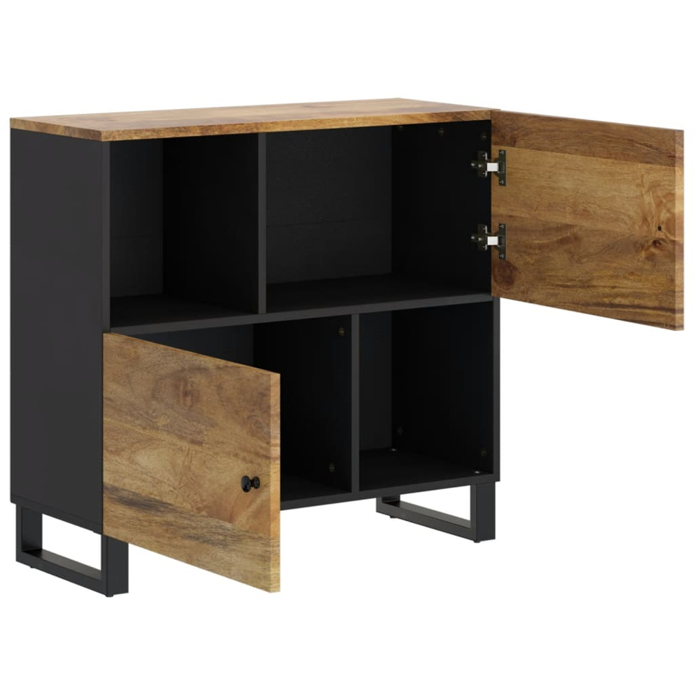 vidaXL 2 Door 2 Shelf Honey Brown Mango Wood Sideboard Image 5