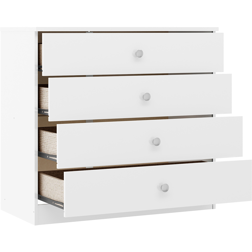 Seconique Denver 4 Drawer White Gloss Storage Chest Image 3