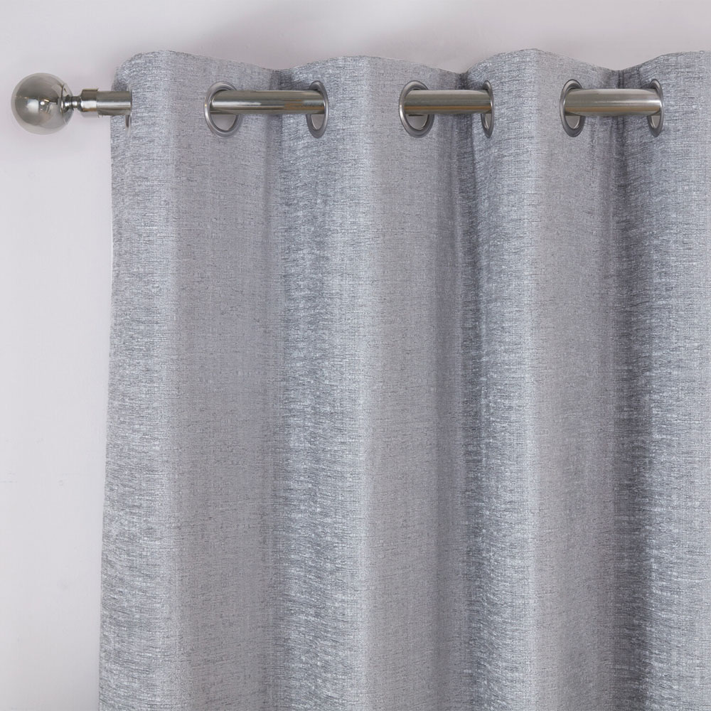 Delphine Chenille Blackout Curtain Silver 168 x 137cm Image 3