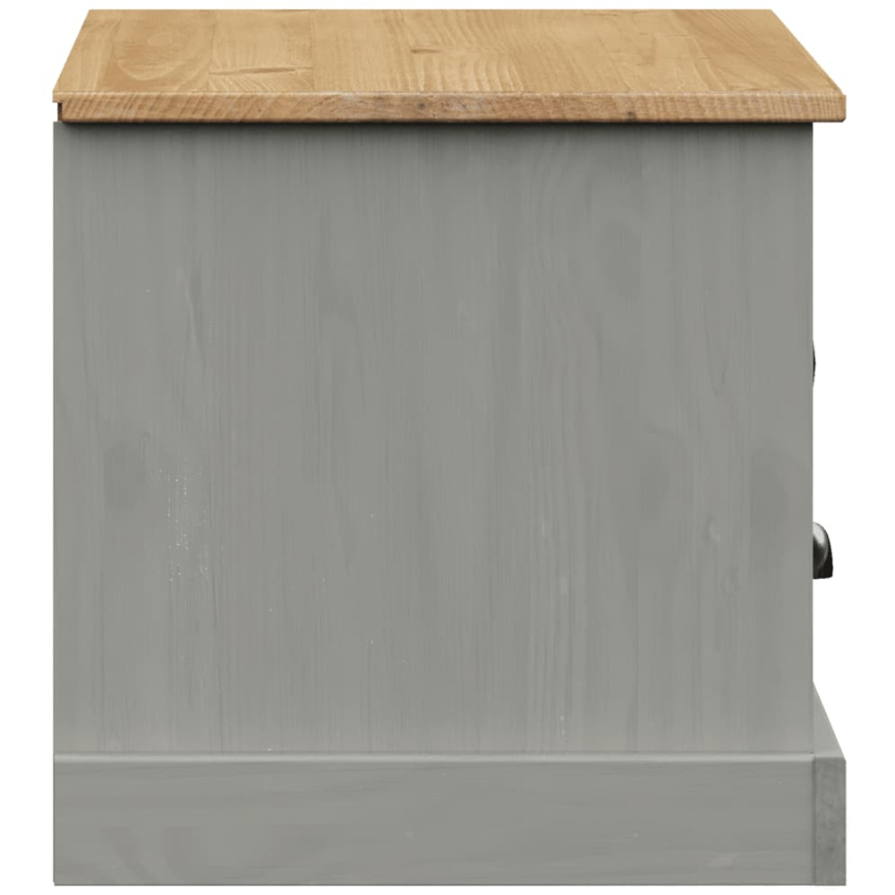 vidaXL Single Door Single Drawer Single Shelf Grey Solid Pine TV Cabinet Image 6