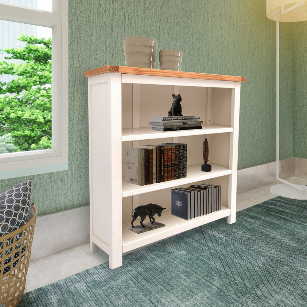 Maggiori 3 Shelf Off White Bookcase Image 8