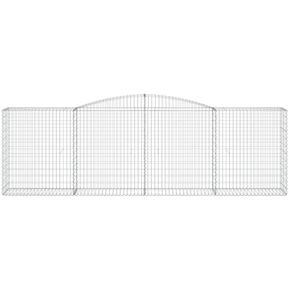 vidaXL Silver Galvanised Iron Arched Gabion Basket 400 x 50 x 120/140cm 10 Pack Image 2