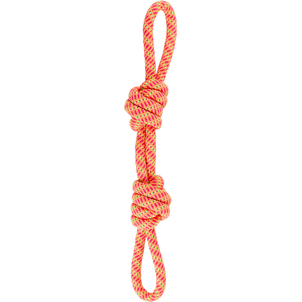 Double Knot Bright Rope Dog Toy Orange Image 3