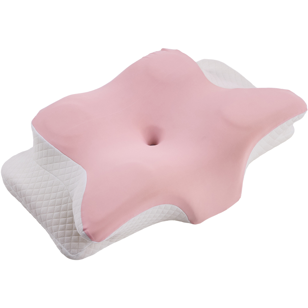 Living and Home Pink and White Butterfly Memory Foam Pillow 62 x 37cm Image 1