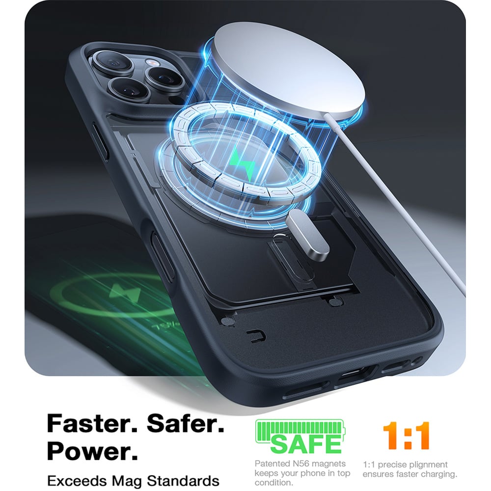 Torras Guardian Black iPhone 16 Pro Max Magnetic Phone Case Image 4