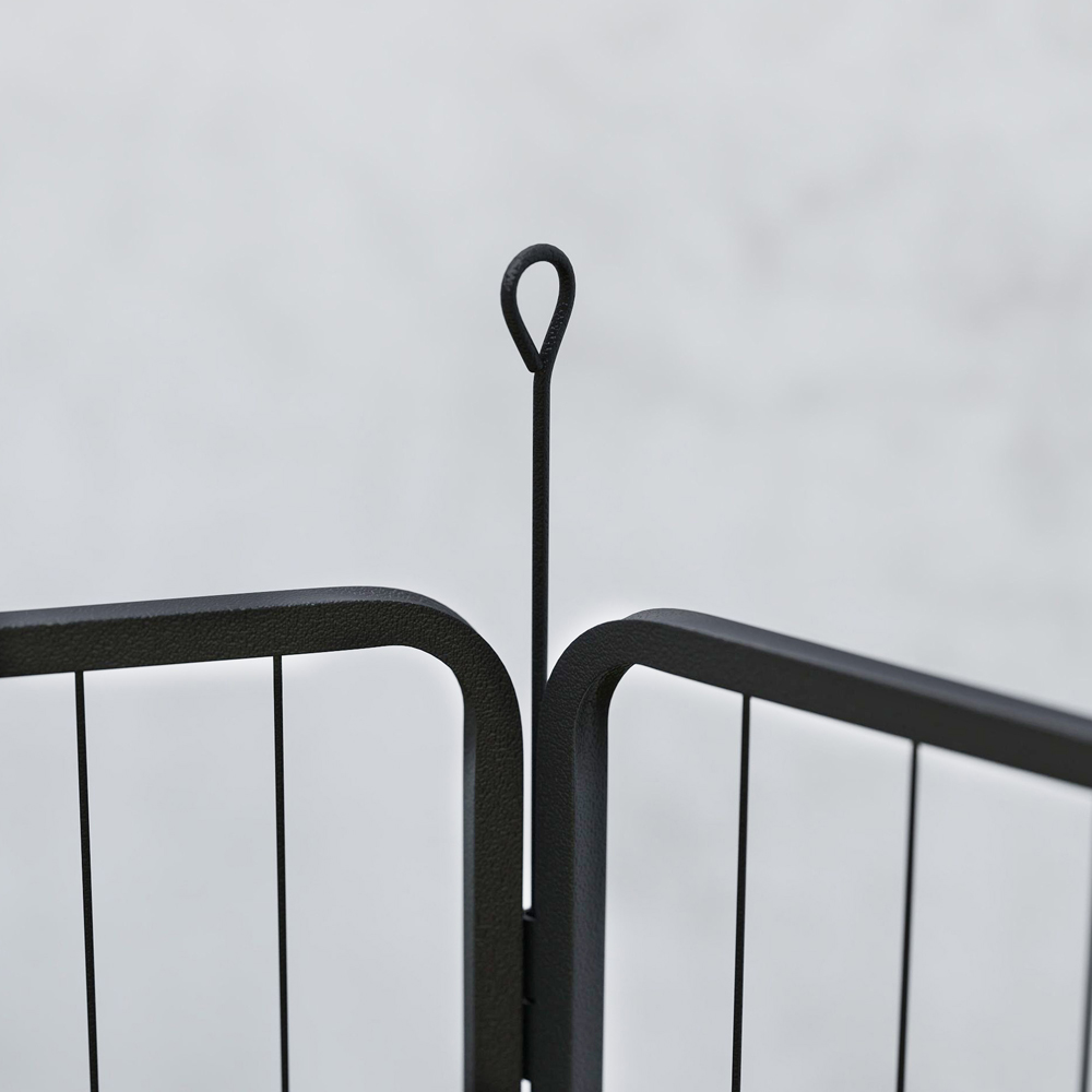 PawHut Grey 6 Panel Steel Dog Playpen with Door 80cm Image 4