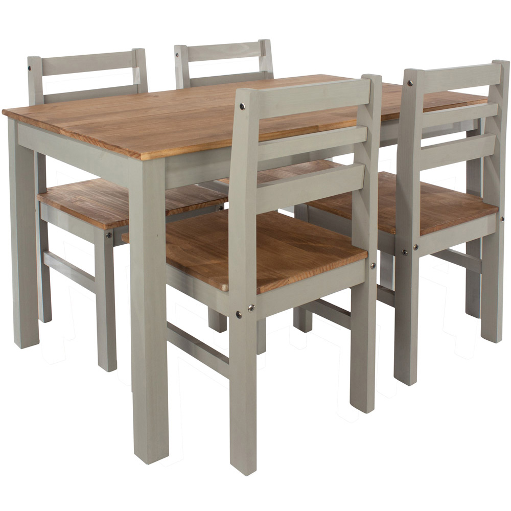 Core Products Corona Linea 4 Seater Dining Set Grey Image 2