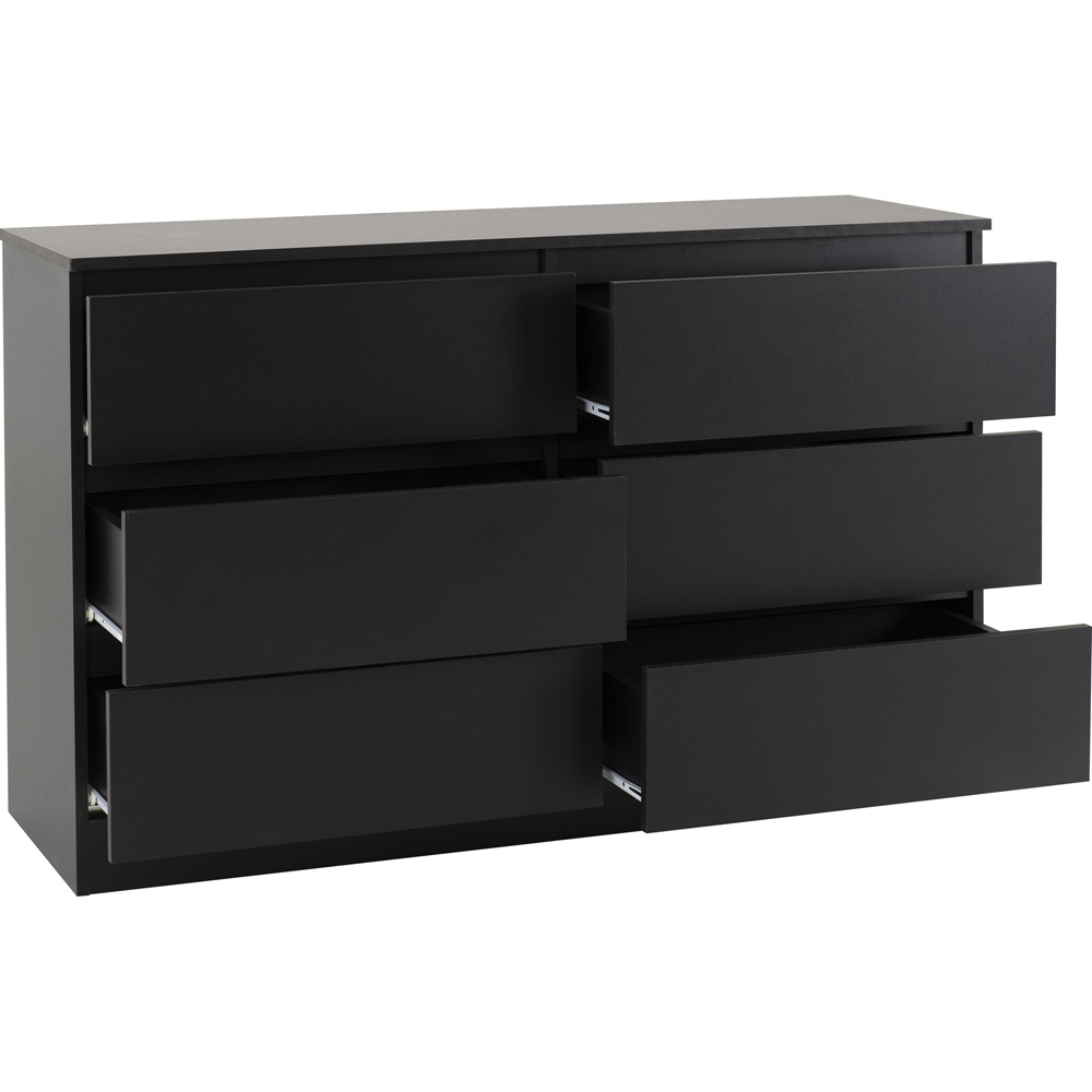 Seconique Malvern 6 Drawer Black Chest of Drawers Image 4