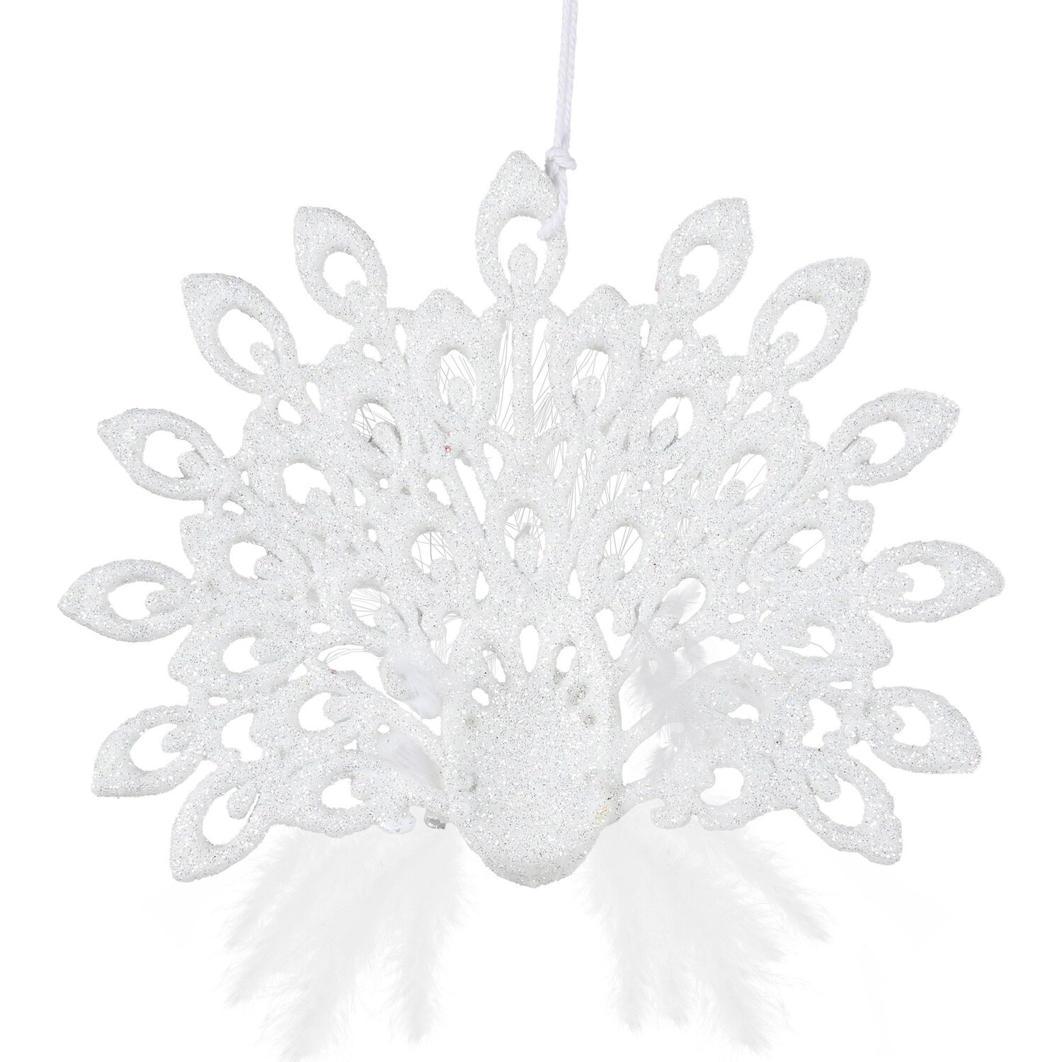 Majestic Peacock Hanging Decoration - White Image 2
