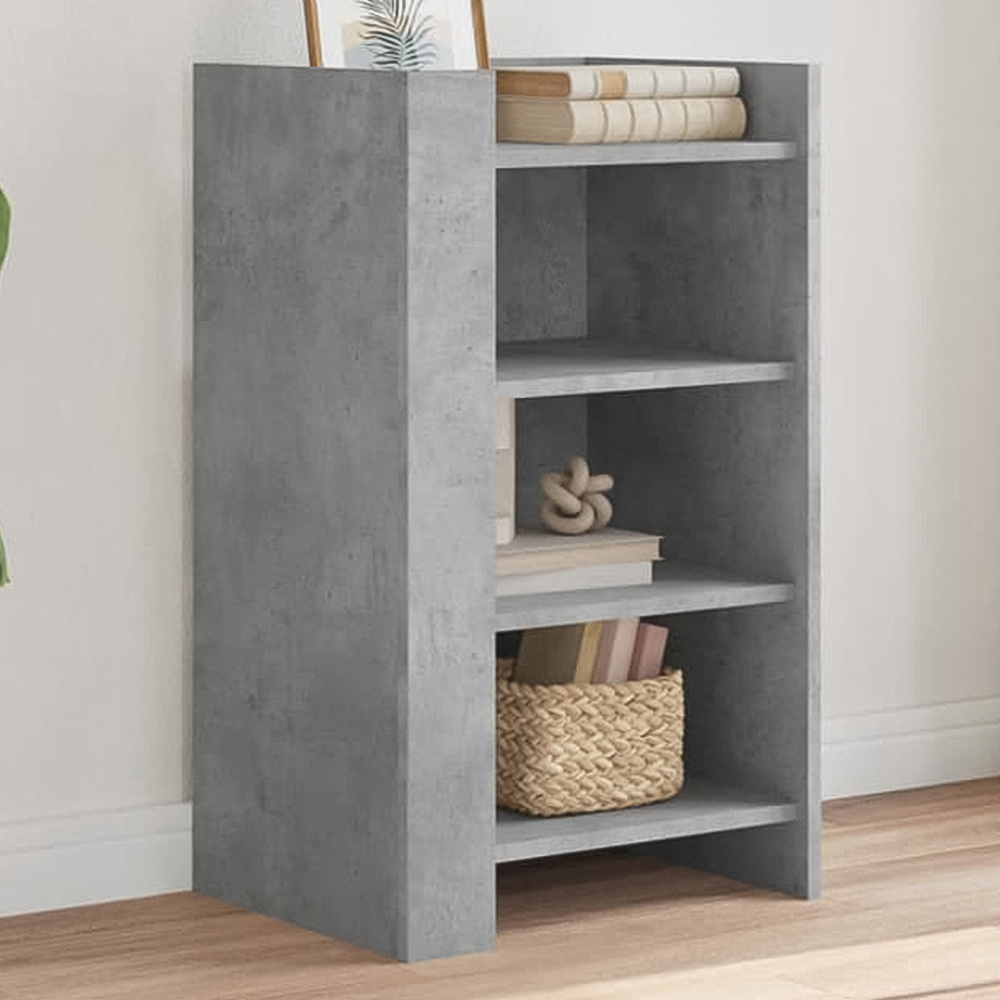 vidaXL 4 Shelf Concrete Grey Sideboard Image 1