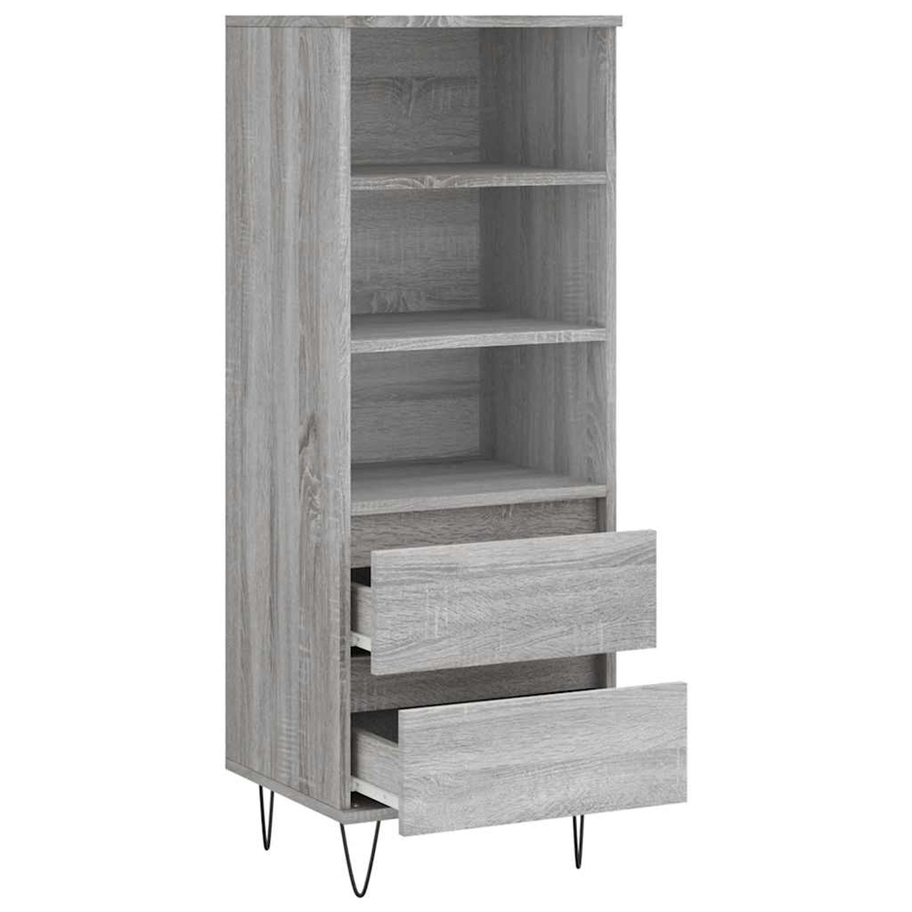 vidaXL 2 Drawer 3 Shelf Grey Sonoma Highboard Image 6