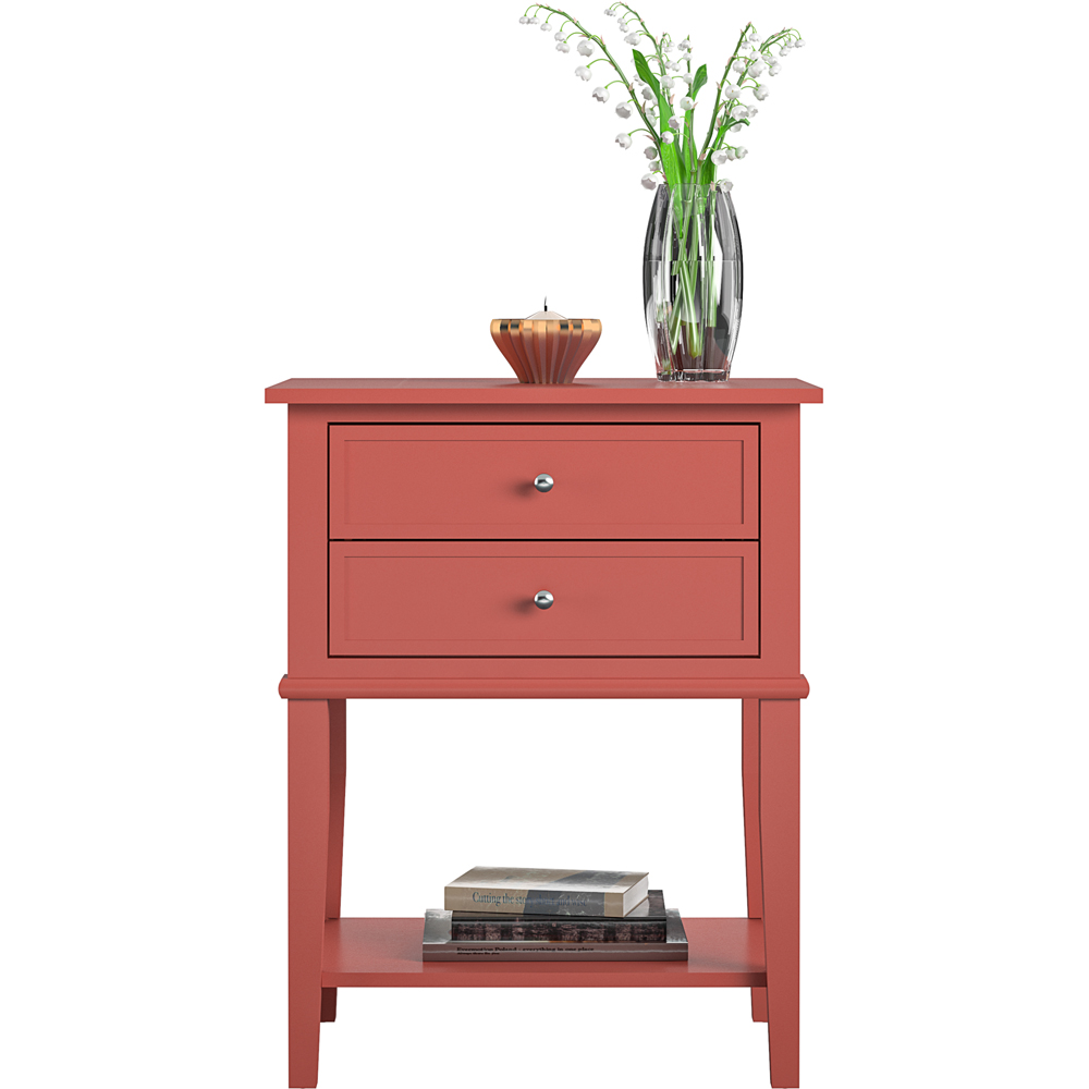 Dorel Franklin 2 Drawer Single Shelf Terracotta Accent Table Image 3