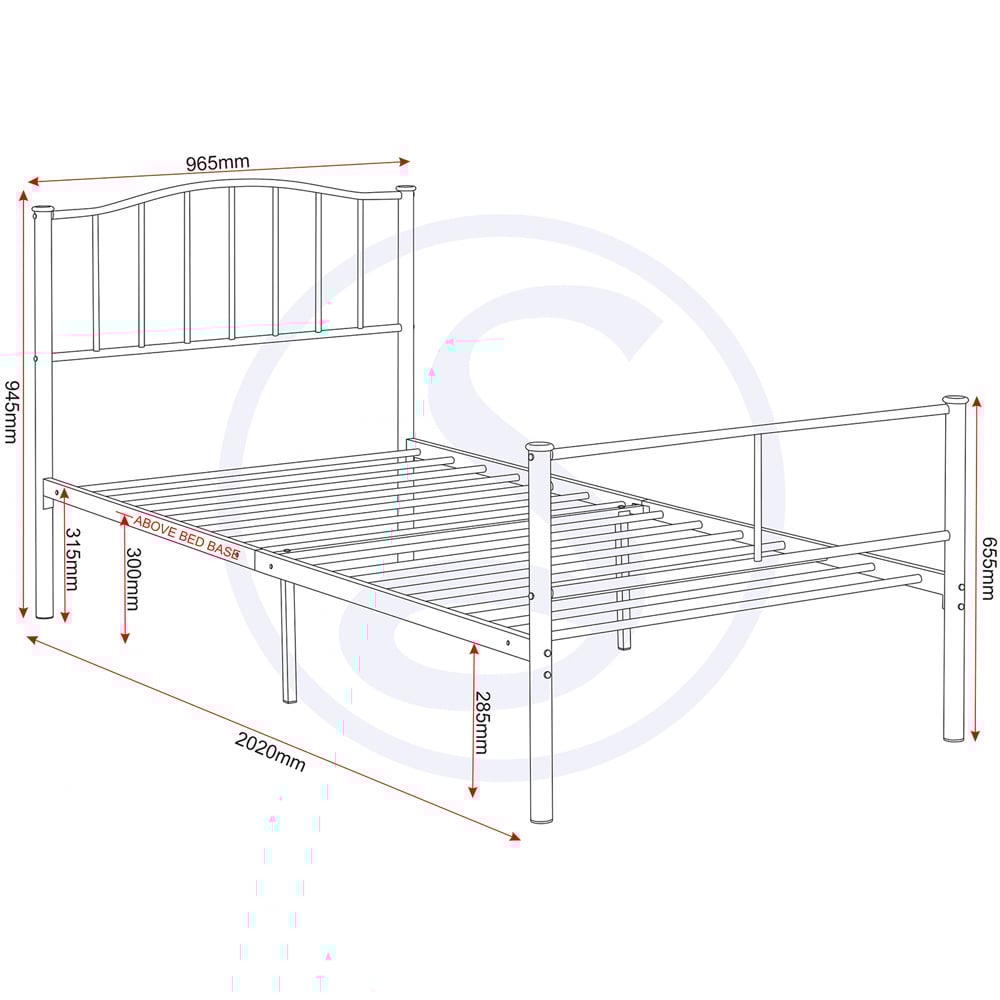 Seconique Newton Single Silver Bed Frame Image 9