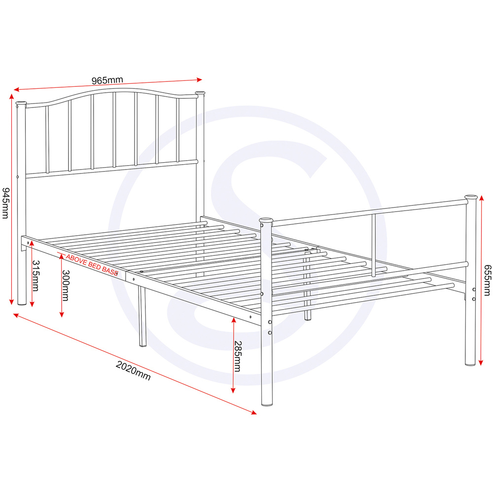 Seconique Newton Single Black Bed Frame Image 9