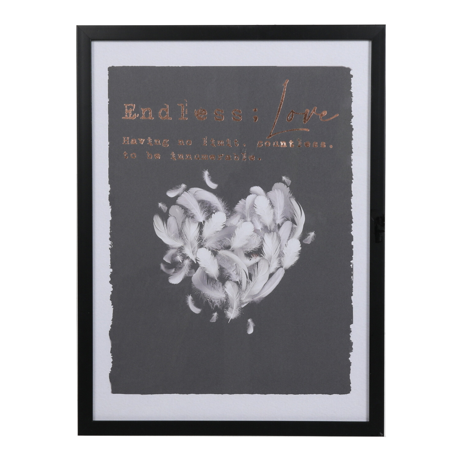Endless Dreams Feather Foiled Framed Art - Black Image 2