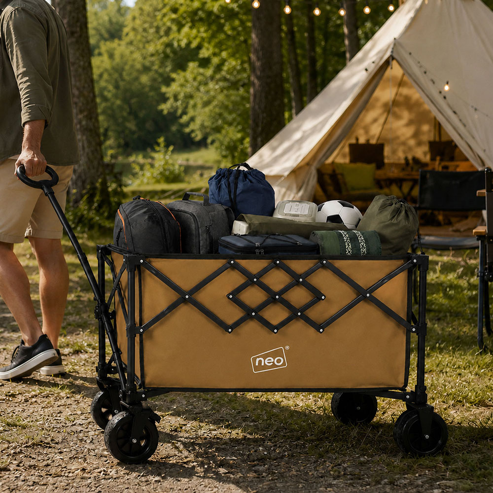 Neo Direct 300L Khaki Heavy Duty Folding Garden Trolley Cart Image 2