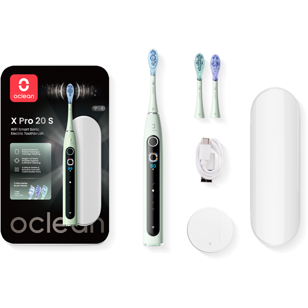 Oclean X Pro 20 S Green Wi-Fi Smart Sonic Electronic Toothbrush Set Image 2