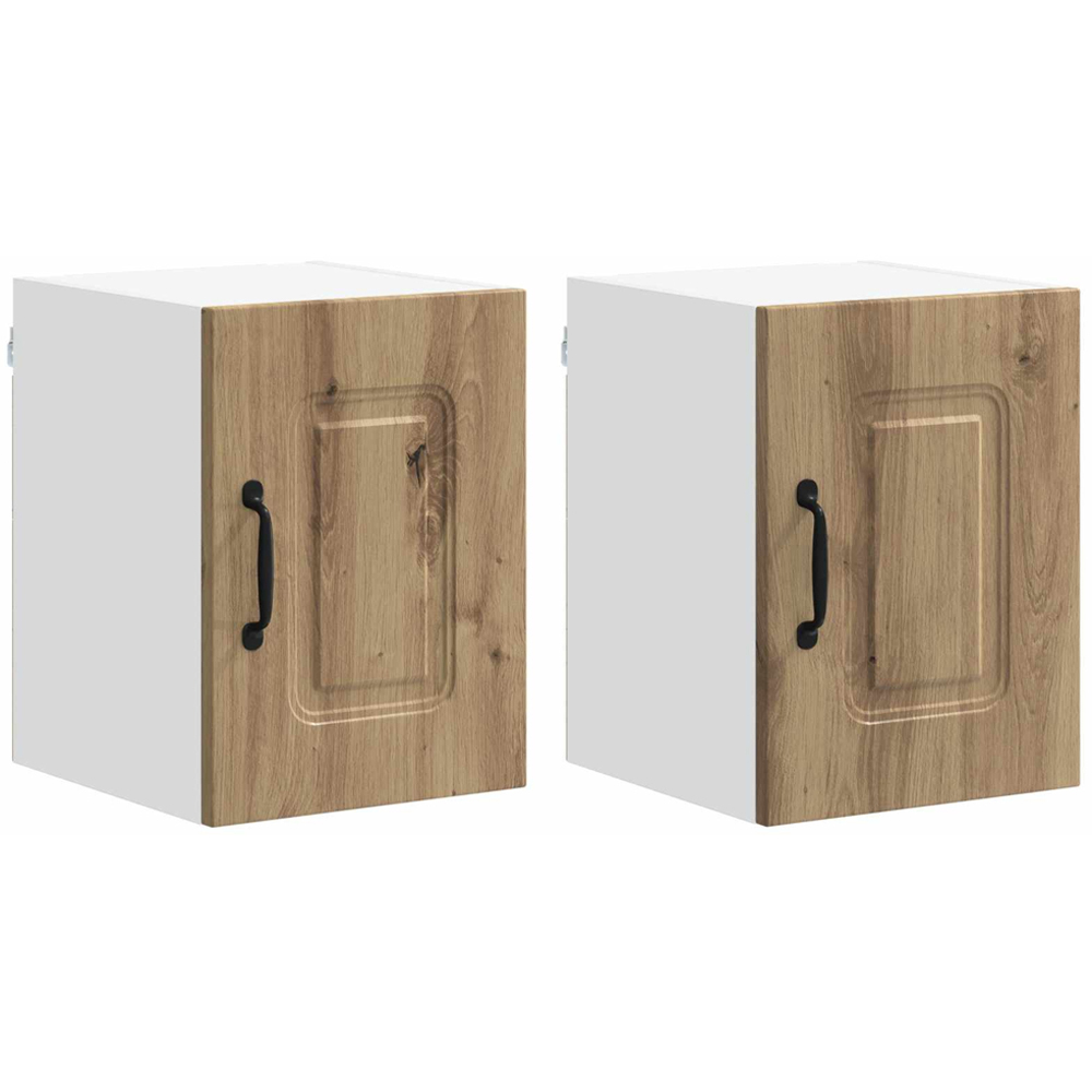 vidaXL Kalmar Single Door Artisan Oak Wall Mounted Kitchen Cabinet Set of 2 Image 8