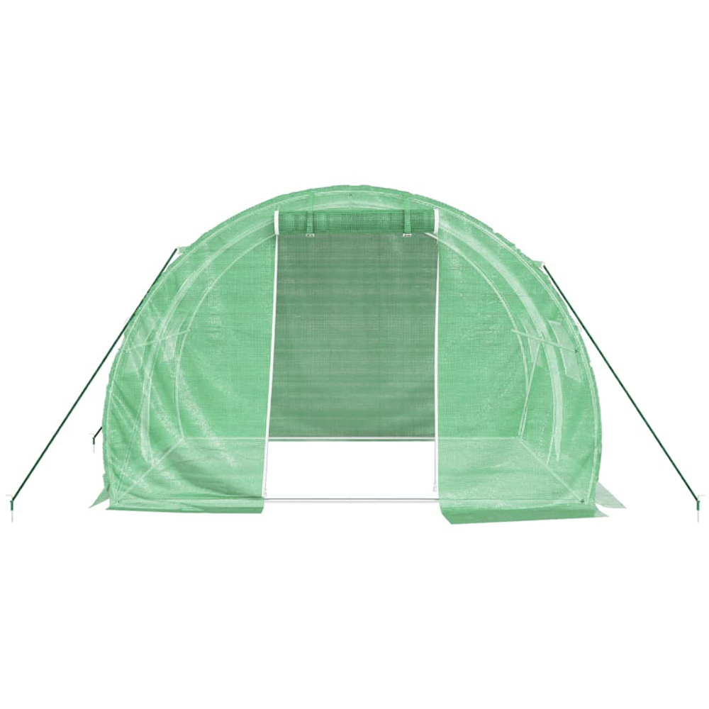 vidaXL Green Polyethylene Galvanised Steel Frame 9.8 x 6.5ft Greenhouse Image 3