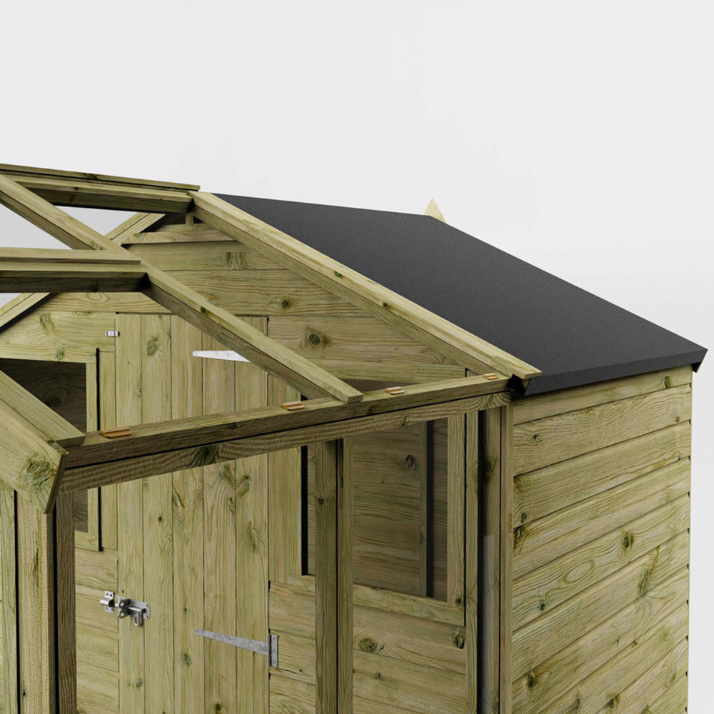 Mercia Wooden 8 x 6ft Traditional Apex Greenhouse Combi Shed Image 6