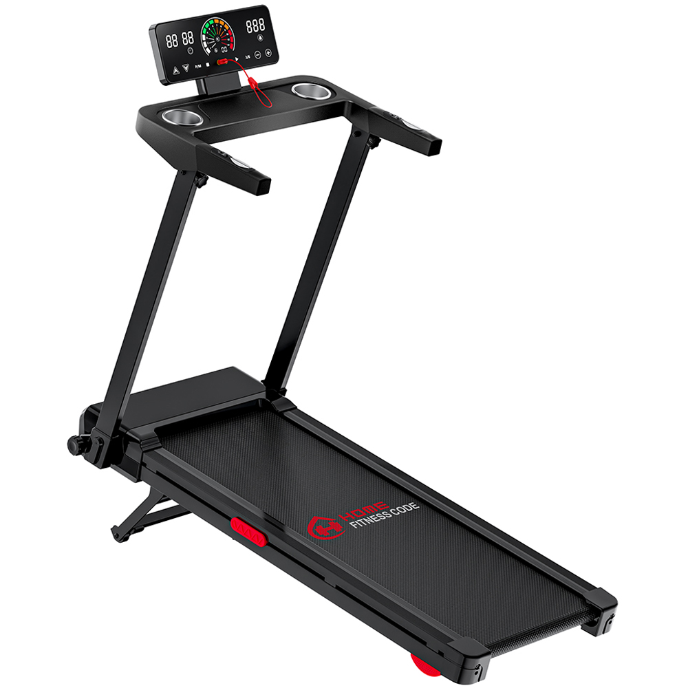 Rattrix Black Slope Auto Incline Foldable Treadmill with 12 Preset Programs Image 1